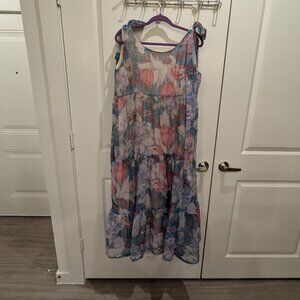 Formal Floral Maxi Dress Sz L